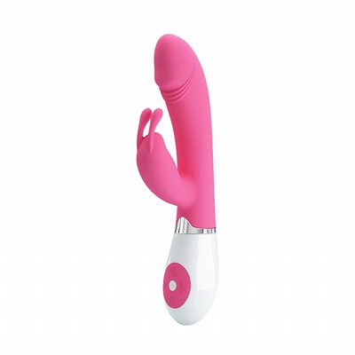 Foto 2 do produto Vibrador Rabbit em Silicone com 30 Modos de Vibrações e Estimulador Clitoriano em Formato de Coelho - Pretty Love Gene | 9,5 x 3,4 cm