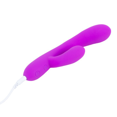 Foto 4 do produto Vibrador Rabbit em Silicone com 7 Modos de Vibração, 3 Movimentos de Dedilhado e Cerdas Massageadoras - Pretty Love Rory | 11,5 x 3,3 cm