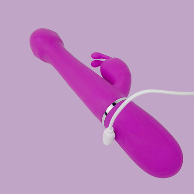 Foto 7 do produto Vibrador Rabbit em Silicone com 7 Modos de Vibração, 4 Movimentos de Vai e Vem e Rotação e Carregamento USB - Pretty Love Dejon | 12 x 3 cm