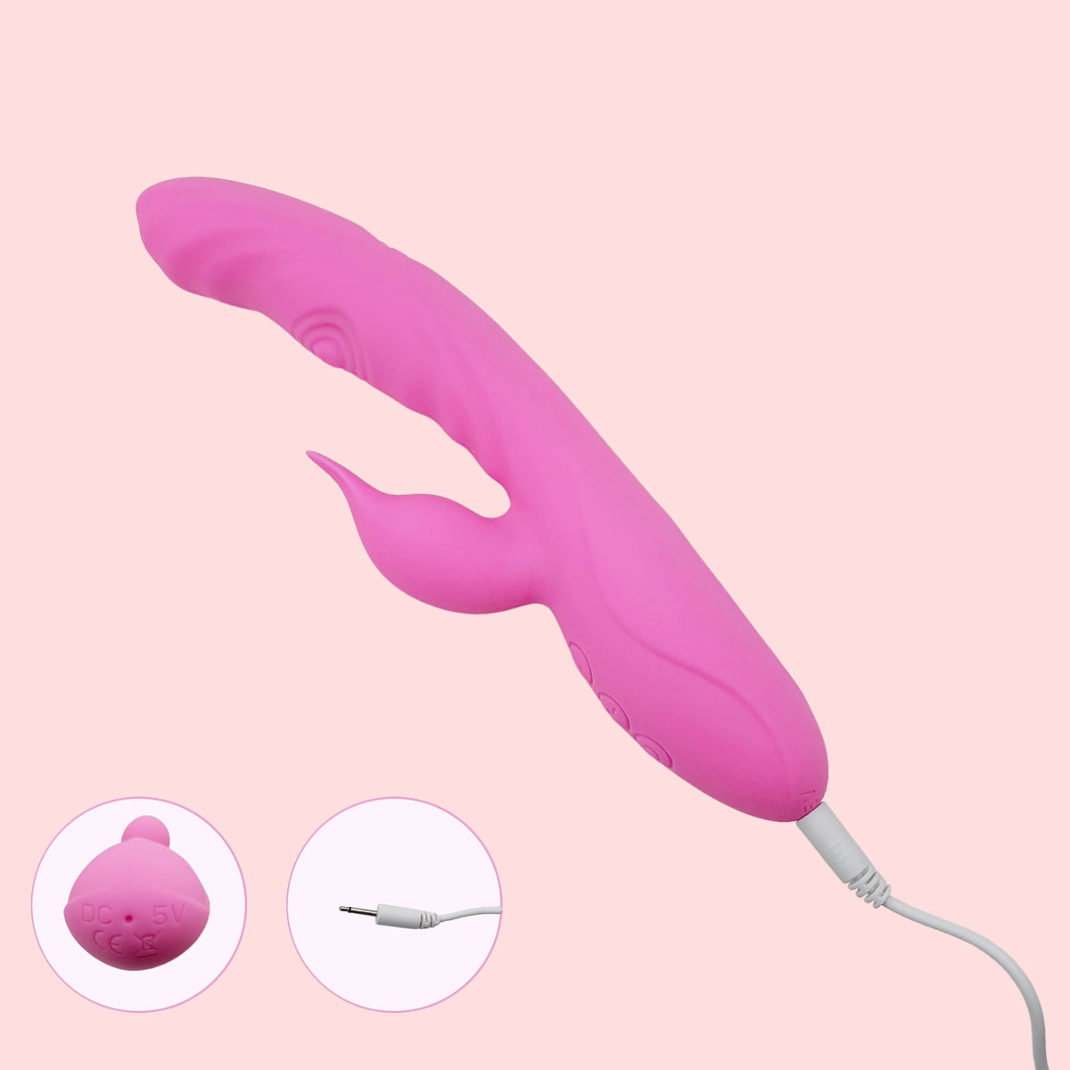 Vibrador Rabbit em Silicone com 7 Modos de Vibração, 7 Funções Tape, 7 Tipos de Estimulação Clitoriana e Carregamento via USB - Dino G | 12 x 3,2 cm | Disponível em 2 Cores - 6