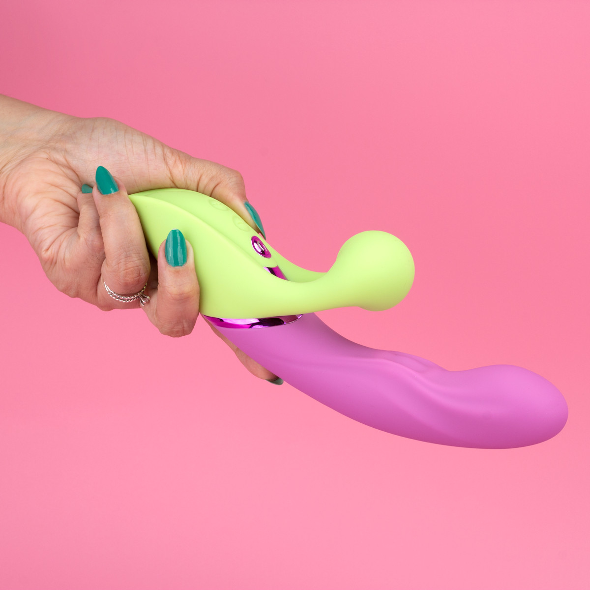 Vibrador Rabbit em Silicone Cirúrgico com Função Tapping em 10 Modos e 10 Tipos de Vibração - Intt Toys Vibra Collors Macetando - 7