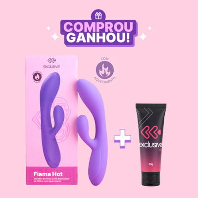 Vibrador Rabbit em Silicone Soft Touch com 10 Modos de Vibração, Função Aquecimento e Carregamento via Cabo USB - Exclusiva Fiama Hot