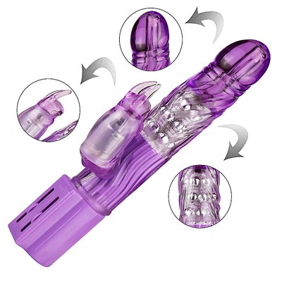 Foto 4 do produto Vibrador Rabbit em Silicone com Vibração Multivelocidade e Rotação - Sexy Import | 12,5 x 3,7 cm | Disponível em 2 cores