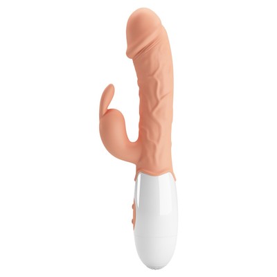 Foto 3 do produto Vibrador Rabbit em TPR no Formato de Pênis Realístico com 30 Modos de Vibrações - Pretty Love Easter Bunny | 9,5 x 3,2 cm