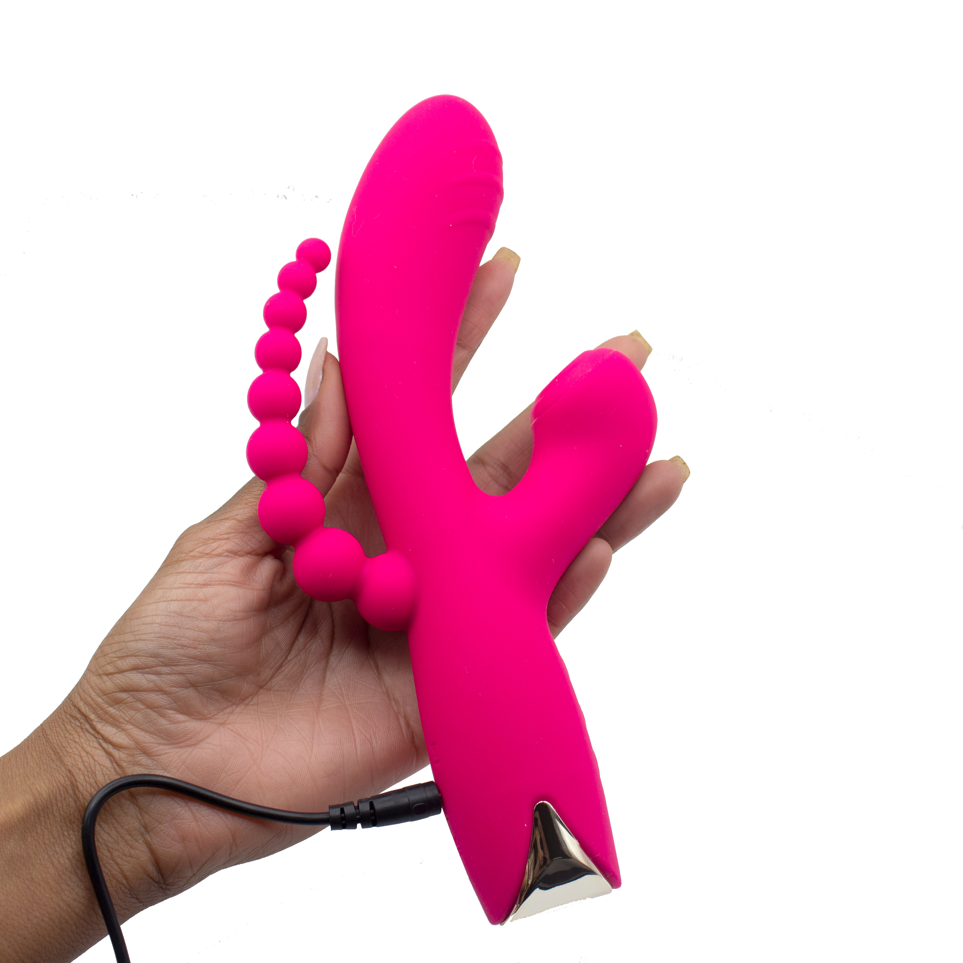 Vibrador Rabbit Triplo, 10 Modos de Vibração, 4 níveis de Velocidade e Recarregável -  Nv Toys Snappy Bunny | 10,5 x 3,7 cm | Disponível em 2 Cores - 2