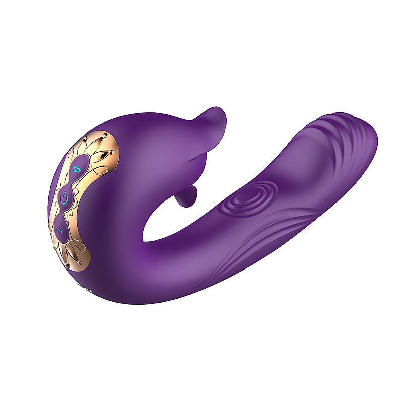 Vibrador Duplo Recarregável com 7 Movimentos de Língua Estimuladora, 10 Pulsações e 7 Tipos de Vibrações - SI | 13 x 3,2 cm | Disponível em 3 Cores - 5