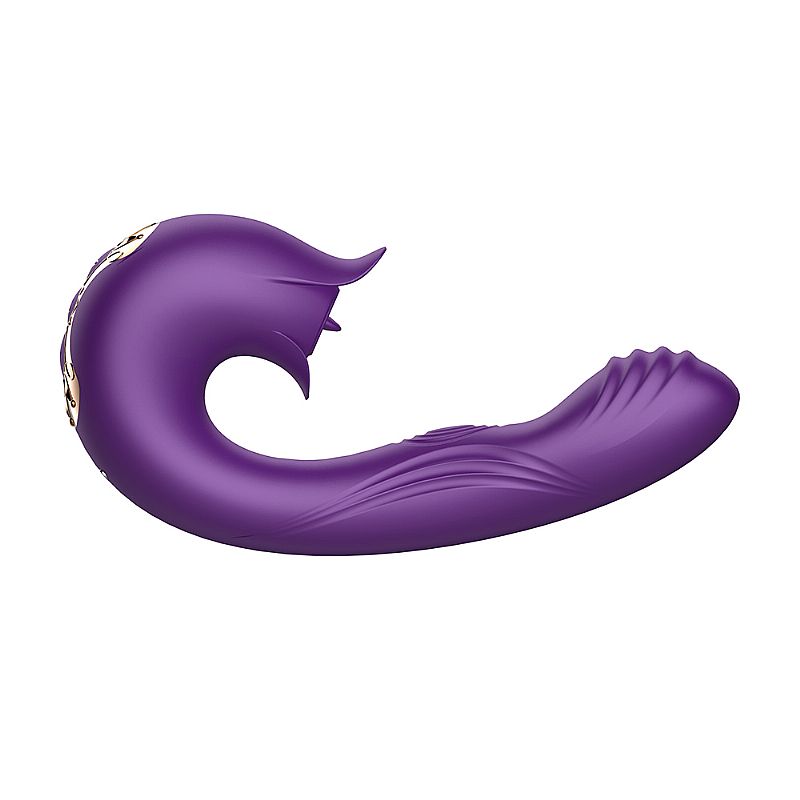 Vibrador Duplo Recarregável com 7 Movimentos de Língua Estimuladora, 10 Pulsações e 7 Tipos de Vibrações - SI | 13 x 3,2 cm | Disponível em 3 Cores - 7