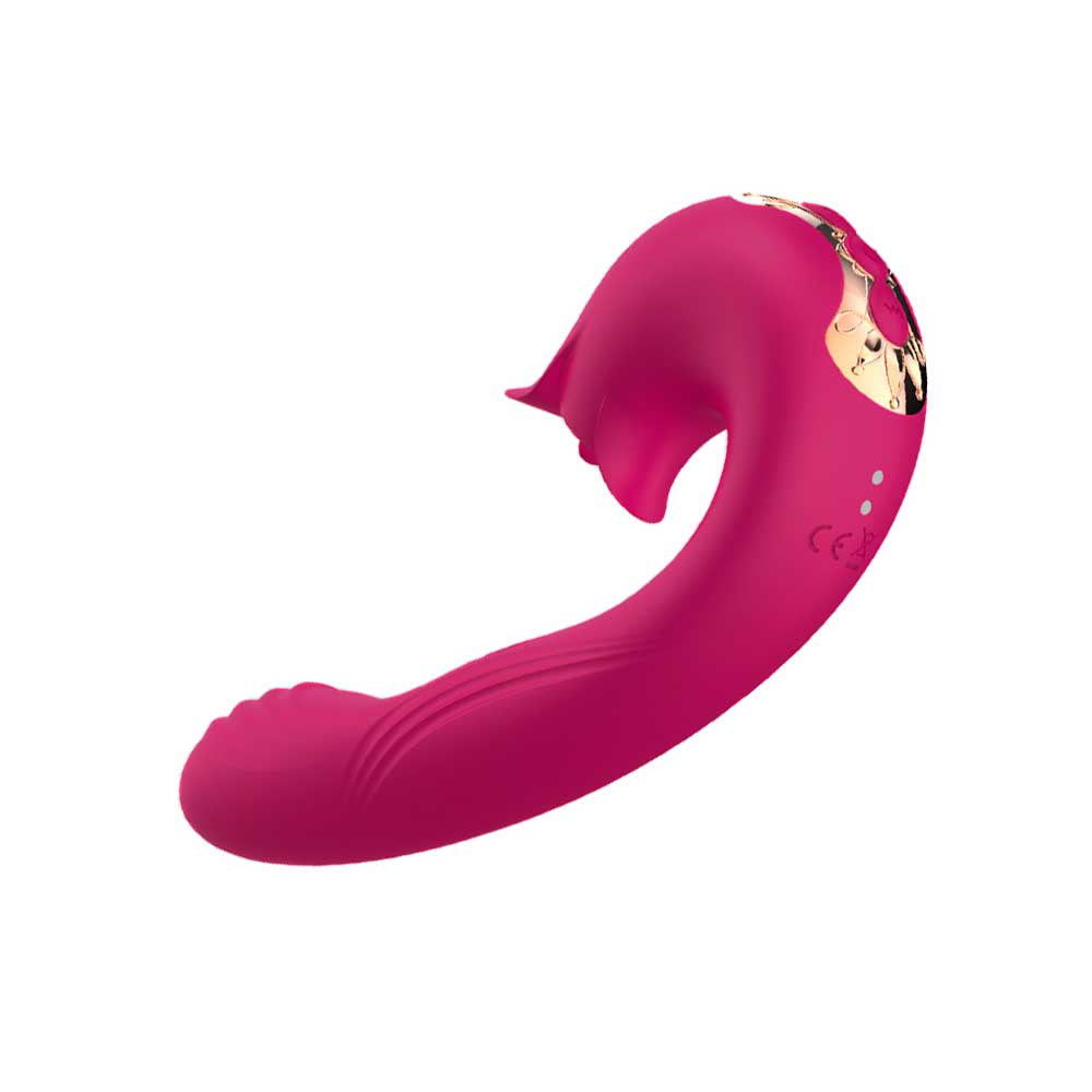 Vibrador Duplo Recarregável com 7 Movimentos de Língua Estimuladora, 10 Pulsações e 7 Tipos de Vibrações - SI | 13 x 3,2 cm | Disponível em 3 Cores - 9