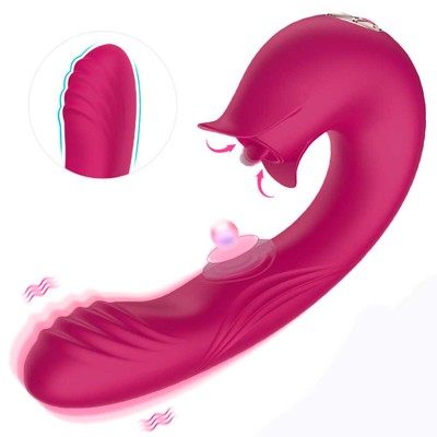 Foto 11 do produto Vibrador Duplo Recarregável com 7 Movimentos de Língua Estimuladora, 10 Pulsações e 7 Tipos de Vibrações - SI | 13 x 3,2 cm | Disponível em 3 Cores