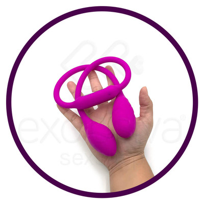 Vibrador Recarregável Duplo Unissex com 12 Modos de Vibração em Cada Motor e Resistente à Água - Pretty Love Dream Lover's Whip - 67 x 3,2 cm