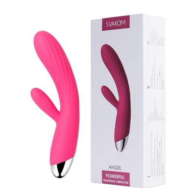 Vibrador Recarregável com Estimulador Clitoriano, 8 Modos de Vibração, 5 Intensidades e Função Aquecimento - Svakom Angel