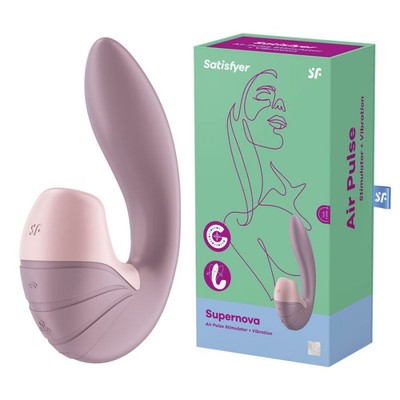 Foto 1 do produto Vibrador Recarregável Estimulador de Clitóris e Ponto G com 12 Modos de Vibrações e 11 Tecnologia de Sucção - Satisfyer Supernova| 29 x 8,5 cm | Disponível em 2 Cores