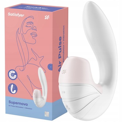 Foto 5 do produto Vibrador Recarregável Estimulador de Clitóris e Ponto G com 12 Modos de Vibrações e 11 Tecnologia de Sucção - Satisfyer Supernova| 29 x 8,5 cm | Disponível em 2 Cores