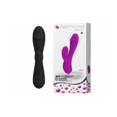 Vibrador Recarregável Estimulador de Ponto G e de Clítoris com 30 Modos de Vibração e Ondulações na Ponta - Pretty Love Spencer - 18 x 3,7 cm
