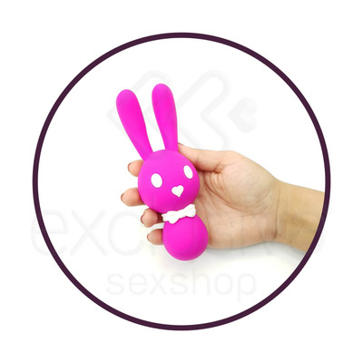 Foto 3 do produto Vibrador Recarregável em Forma de Coelho em Silicone com 10 Modos de Vibrações e 3 Motores Potentes e Silenciosos - Aphrodisia Dorcel | Cor: Rosa