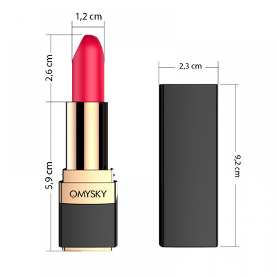 Foto 7 do produto Vibrador Recarregável em Formato de Batom com 10 Modos de Vibração - Omysky Poetic Joy | 9,2 x 2,3 cm
