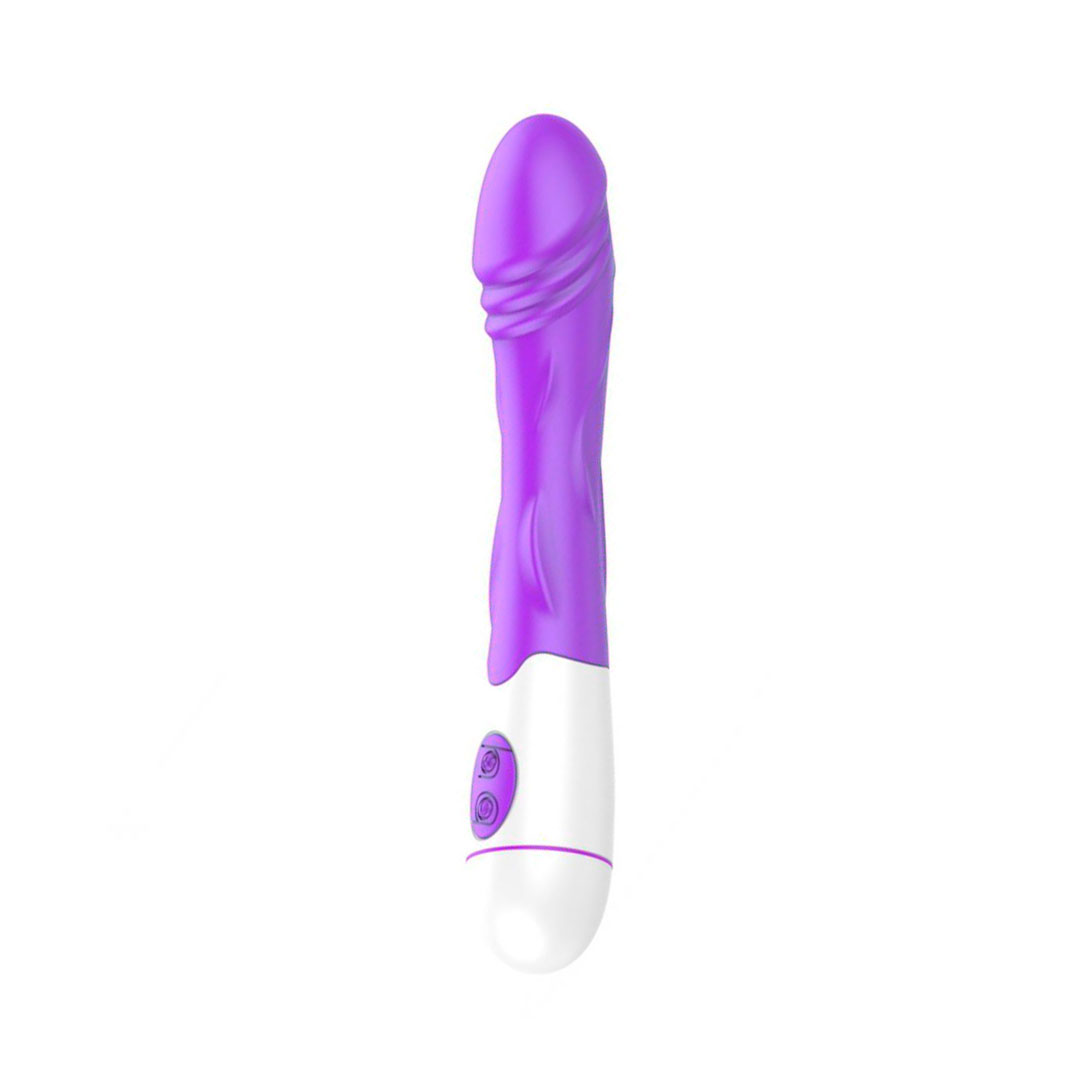 Vibrador Recarregável com Ponta em Forma de Glande e 30 Modos de Vibração - Female Vibrator Schock - 19 x 3,2 cm | Disponível em 4 Cores - 15