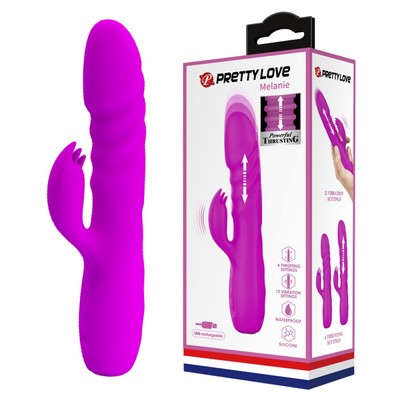 Vibrador de Ponto G e Clitóris com 4 Modos de "Vai e Vem" e 12 Modos de Vibração do Estimulador Clitoriano - Pretty Love Melanie |  21,2 x 3,5 cm