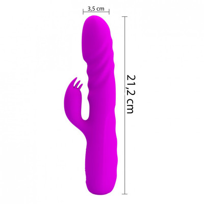 Foto 8 do produto Vibrador de Ponto G e Clitóris com 4 Modos de "Vai e Vem" e 12 Modos de Vibração do Estimulador Clitoriano - Pretty Love Melanie |  21,2 x 3,5 cm