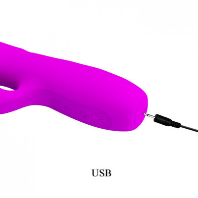 Foto 6 do produto Vibrador de Ponto G e Clitóris com 4 Modos de "Vai e Vem" e 12 Modos de Vibração do Estimulador Clitoriano - Pretty Love Melanie |  21,2 x 3,5 cm
