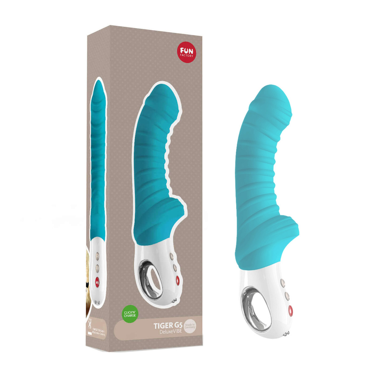 Vibrador Recarregável para Ponto G e Próstata com 6 Modos de Vibração e Texturas Massageadoras - Fun Factory Tiger | 10,5 x 2,8 cm | Disponível em 4 Cores - 9