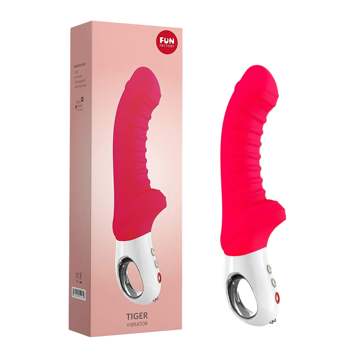 Vibrador Recarregável para Ponto G e Próstata com 6 Modos de Vibração e Texturas Massageadoras - Fun Factory Tiger | 10,5 x 2,8 cm | Disponível em 4 Cores - 13