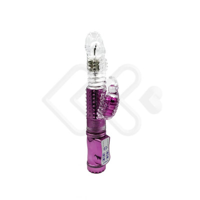 Foto 2 do produto Vibrador Recarregável Rotativo Vai e Vem com 36 Modos de Vibração e Estimulador Clitoriano - 26 x 3,4 cm | Cor: Roxo