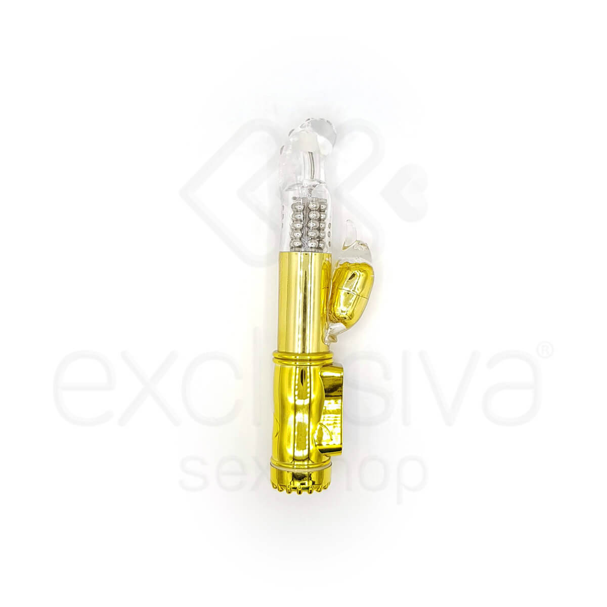 Vibrador Recarregável Rotativo Vai e Vem com 36 Modos de Vibrações, Estimulador de Clítoris e Ponto G - 22,5 x 3 cm | Cor: Dourado - 3
