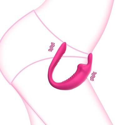 Foto 3 do produto Vibrador Recarregável em Silicone para Casal com 12 Modos de Vibração e Aplicativo | 18,5 x 3,4 cm | Cor: Pink