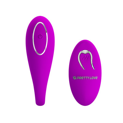 Foto 3 do produto Vibrador Recarregável em Silicone para Casal com Controle Remoto e 12 Modo de Vibrações - Pretty Love Algernon | 19 x 2,5 cm