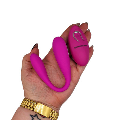 Vibrador Recarregável em Silicone para Casal com Controle Remoto e 12 Modo de Vibrações - Pretty Love Algernon | 19 x 2,5 cm