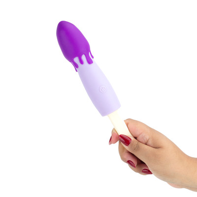 Vibrador Personal em Silicone com Formato de Picolé, 10 Modos de Vibrações e Recarregável - Popsicle | 12 x 4,2 cm | Disponível em 4 Cores