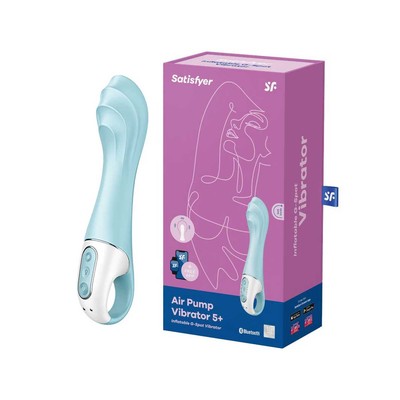 Foto 1 do produto Vibrador de Ponto G Recarregável em Silicone com Haste Inflável e 12 Programas de Vibração - Satisfyer Air Pump Vibrator 5+ | 13 x 4,2 cm