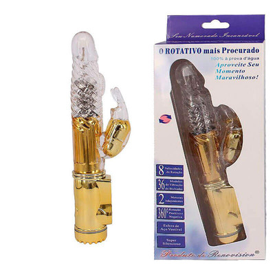 Foto 4 do produto Vibrador Rotativo com 36 Modos de Vibração e Estimulador Clitoriano - 23 x 3 cm | Disponível em 2 Cores