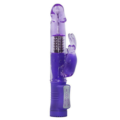 Foto 2 do produto Vibrador Rotativo com 8 Modos de Vibração e Estimulador Clitoriano - 22,5 x 3,2 cm | Cor: Roxo