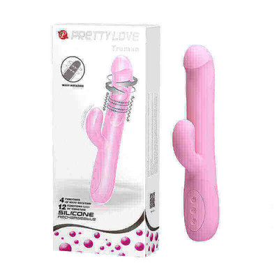 Vibrador Rotativo com Estimulador de Clítoris Recarregável em Silicone com 4 Modos de Rotação e 12 Modos de Vibração - Pretty Love Truman | Disponível em 2 Cores