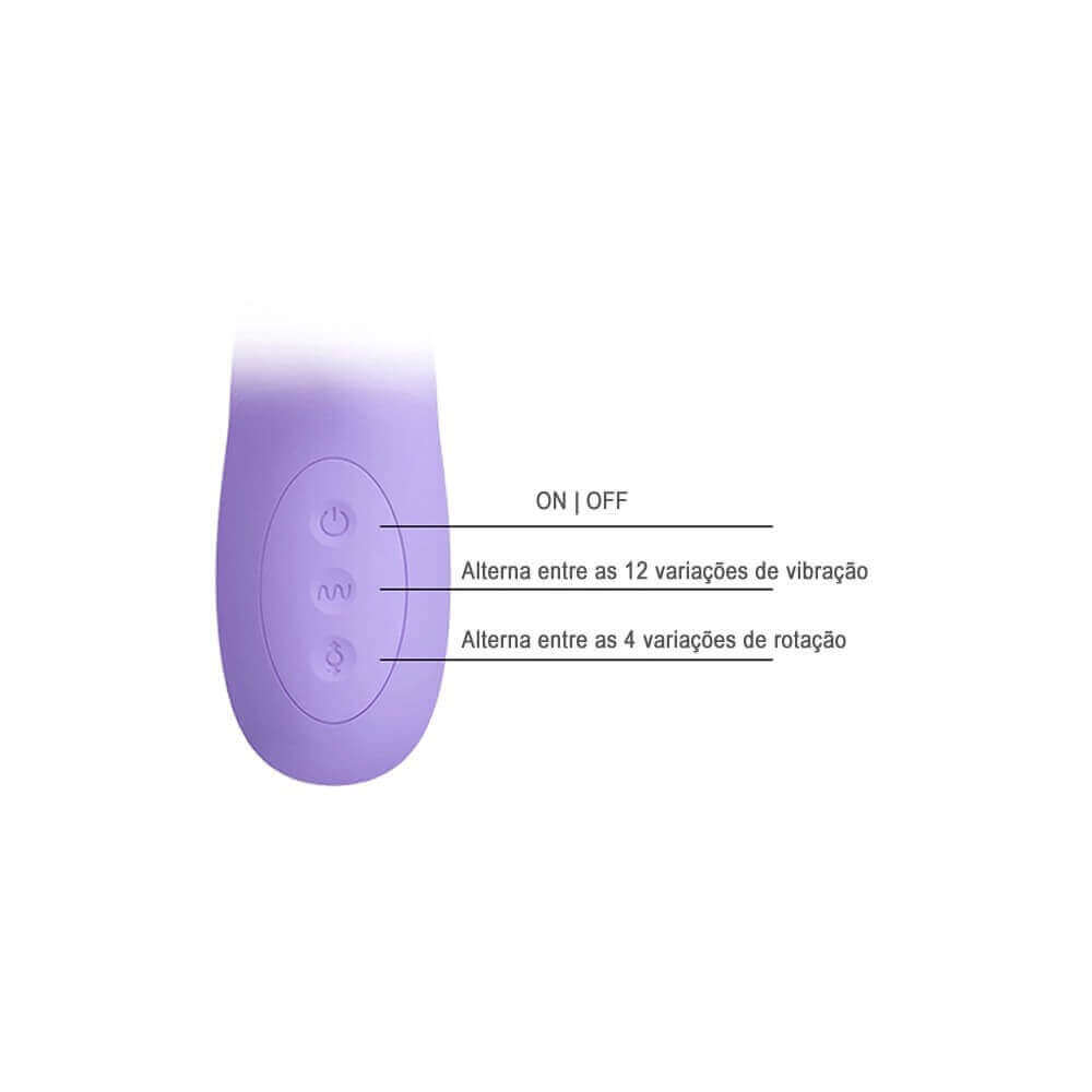 Vibrador Rotativo com Estimulador de Clítoris Recarregável em Silicone com 4 Modos de Rotação e 12 Modos de Vibração - Pretty Love Truman | Disponível em 2 Cores - 8