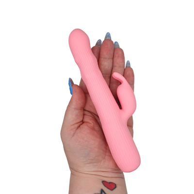 Vibrador Rotativo Recarregável em Silicone com 4 Modos de Vibração e Estimulador Clitoriano - Pretty Love Julian - 18,5 x 2,5 cm