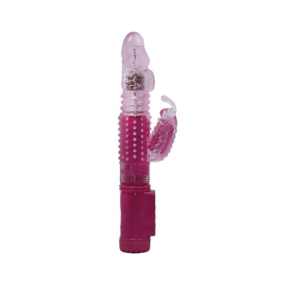 Vibrador Rotativo com Movimento Vai e Vem, 36 Modos de Vibração no Estimulador Clitoriano e Texturas - Jack Rabbit | 11 x 3,4 cm | Cor: Rosa - 1