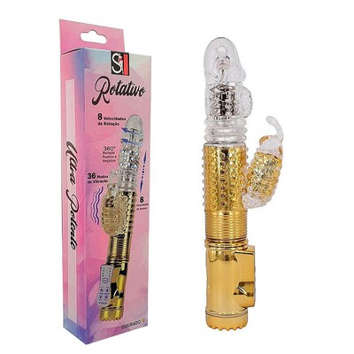 Vibrador Rotativo com 7 Velocidades, Movimento Vai e Vem, 36 Modos de Vibração e Nódulos Massageadores - SI Jack Rabbit | 11 x 3,5 cm | Disponível em 2 Cores