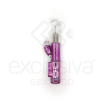 Foto 2 do produto Vibrador Rotativo Vai e Vem com 36 Modos de Vibrações, Estimulador de Clítoris e Ponto G - 22,5 x 3 cm | Cor: Roxo