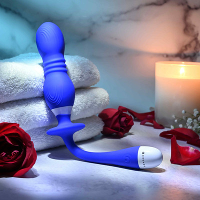 Foto 1 do produto Vibrador em Silicone com 5 Modos Vibrações e Velocidades de Vai e Vem, Carregamento Via Cabo USB - Gender X Play Ball | 12 x 2,5 cm