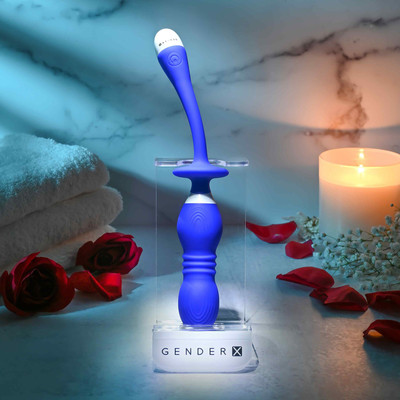 Foto 3 do produto Vibrador em Silicone com 5 Modos Vibrações e Velocidades de Vai e Vem, Carregamento Via Cabo USB - Gender X Play Ball | 12 x 2,5 cm