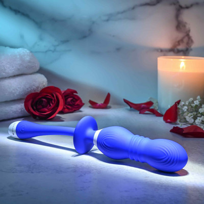 Foto 2 do produto Vibrador em Silicone com 5 Modos Vibrações e Velocidades de Vai e Vem, Carregamento Via Cabo USB - Gender X Play Ball | 12 x 2,5 cm