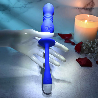 Foto 7 do produto Vibrador em Silicone com 5 Modos Vibrações e Velocidades de Vai e Vem, Carregamento Via Cabo USB - Gender X Play Ball | 12 x 2,5 cm