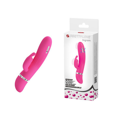 Vibrador em Silicone com 7 Modos de Vibração e Função de Eletro Choques - Pretty Love Ingram | 19,2 x 3,5 cm