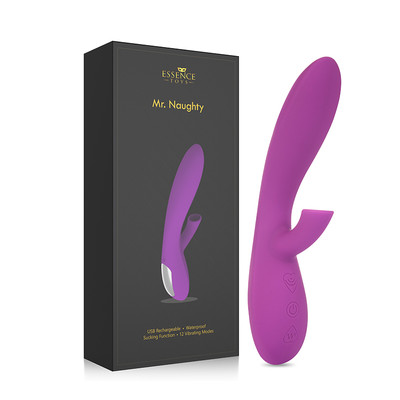 Foto 1 do produto Vibrador em Silicone Aveludado com 12 Modos de Vibração, 12 Tipos de Sucções e Carregamento via Cabo USB - Adão & Eva Essence Toys Mr. Naughty