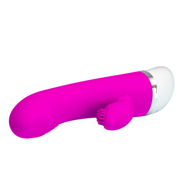 Foto 3 do produto Vibrador em Silicone com Estimulador Clitoriano, Cerdas Massageadoras e 30 Modos de Vibração - Pretty Love David | 11 x 3,4 cm