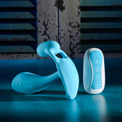 Foto 3 do produto Vibrador em Silicone com Estimulador, Motor Duplo, 10 Modos de Vibrações, Recarregável e Controle Remoto sem Fio - Gender X Wear Me Out | 8,5 x 2,9 cm