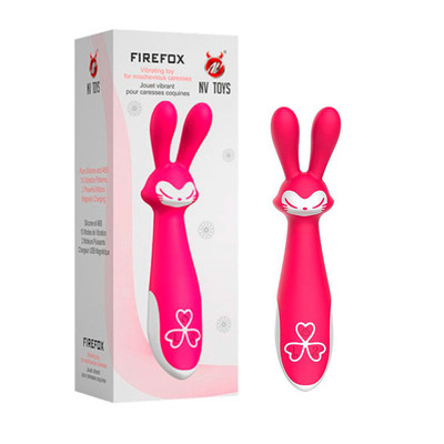 Vibrador em Silicone com Orelhas Estimuladoras com 10 Modos de Vibrações - NV Toys Firefox | 19 x 4 cm